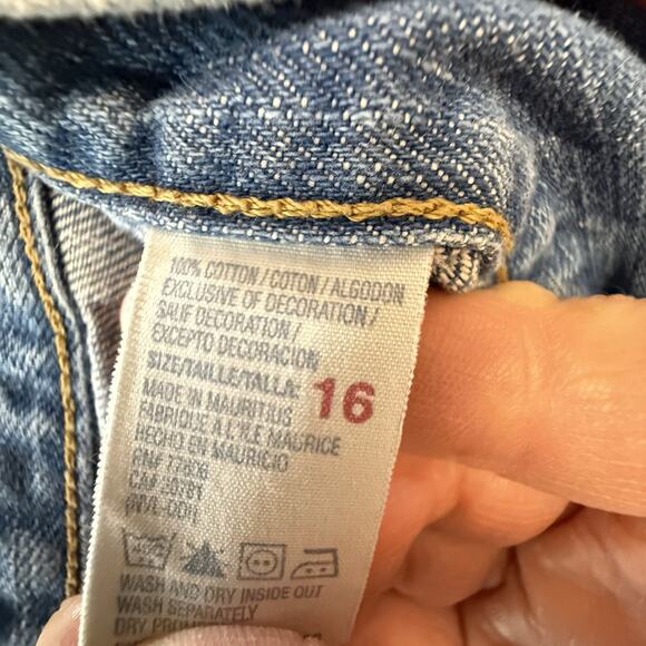 VTG Y2k TOMMY HILFIGER Size 16 Jean Shorts '04 HiRise 4"inseam Logo Preppy Denim - Picture 13 of 13